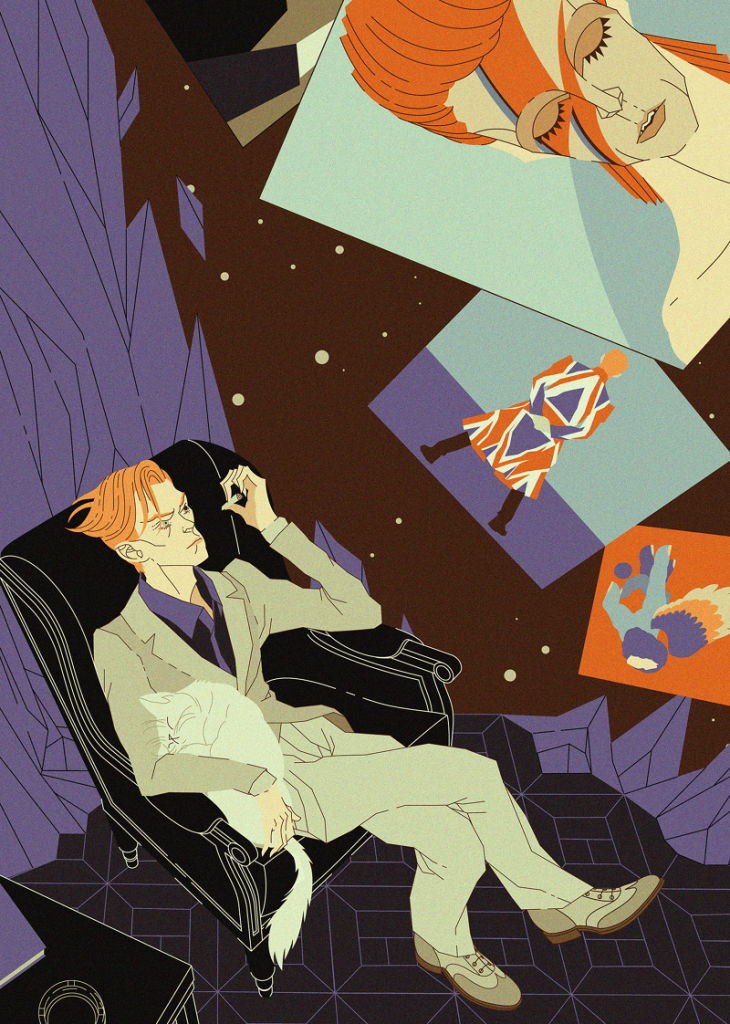 gloria pizzilli - ilustracion david bowie - rock motel